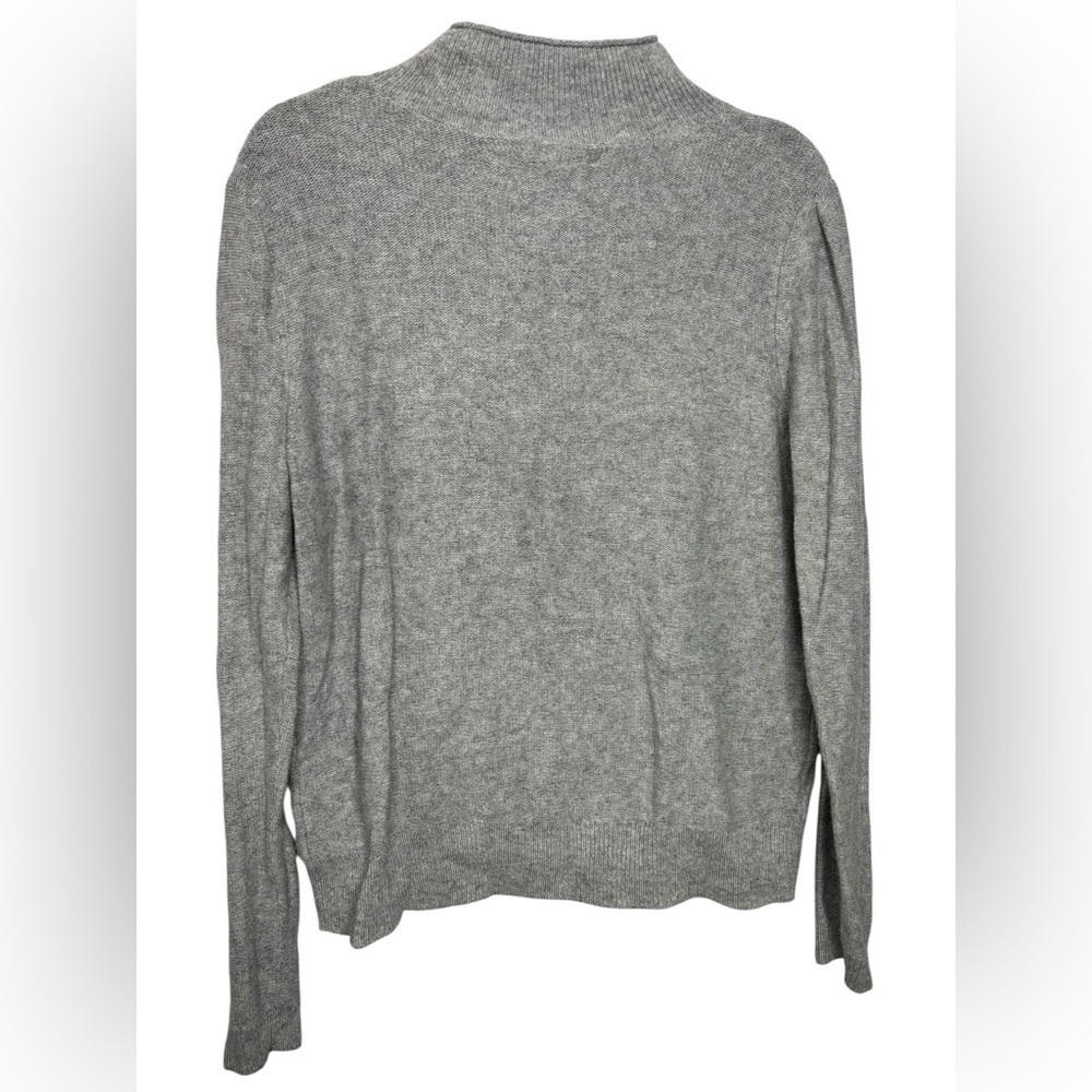 LOFT Women’s Dog Terrier Knit Turtleneck Sweater Gray Size Large Cotton Wool - Picture 8 of 11